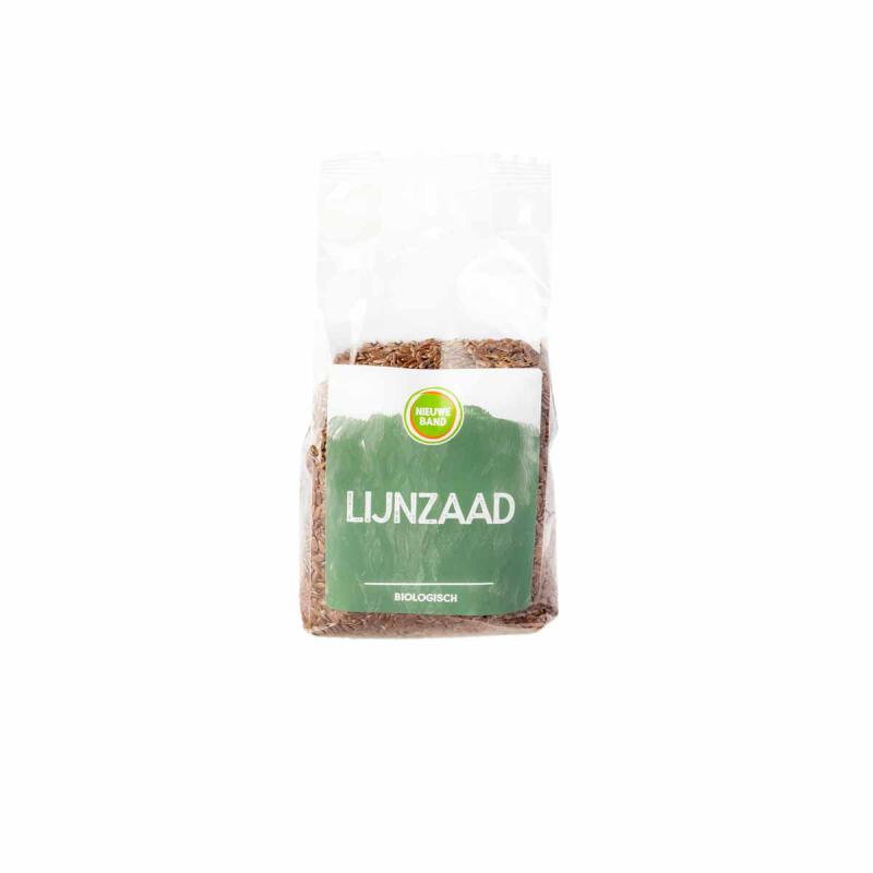 Lijnzaad, heel, kleinverpakking van De Nieuwe Band, 8x 250 gr.