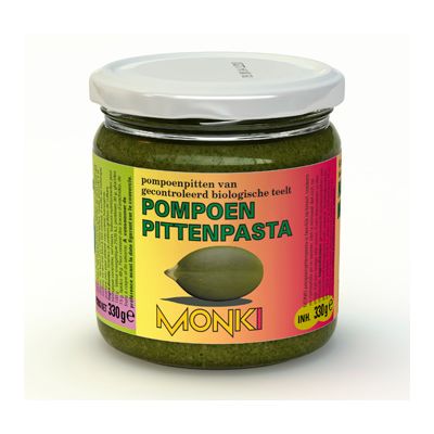 Pompoenpittenpasta met zout van Monki, 6x 330 gr