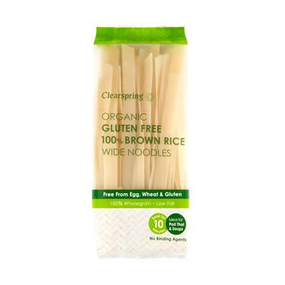 Brown Rice Wide Noodles van Clearspring, 5x200 gr