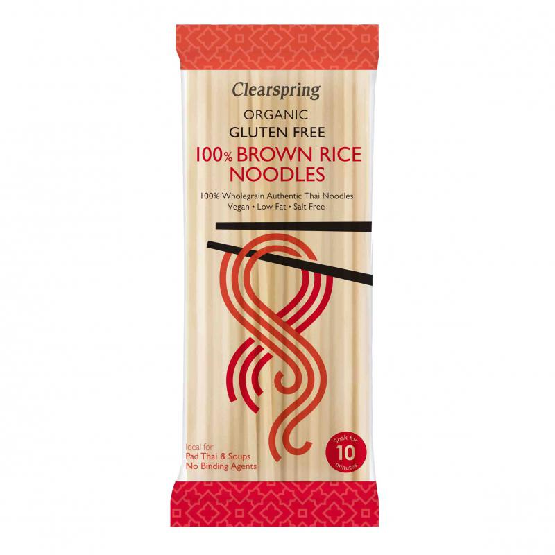 Brown Rice Wide Noodles van Clearspring, 5x200 gr