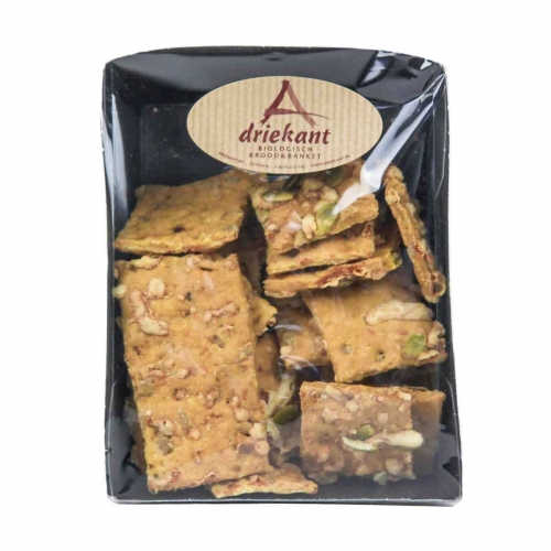 Crackers mais-pompoen van DRIEKANT, 12 x 120 g