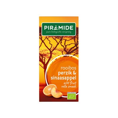 Rooibos perzik sinaasappel van Piramide, 6 x 20 builtjes