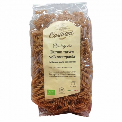 Fusilli Volkoren Pasta van Castagno,12x 500 gr.