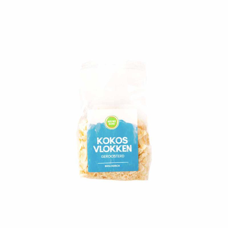 Kokosvlokken geroosterd van De Nieuwe Band, 8 x 150 gr