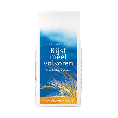 Rijstmeel volkoren van De Nieuwe Band, 8x 500 gram.