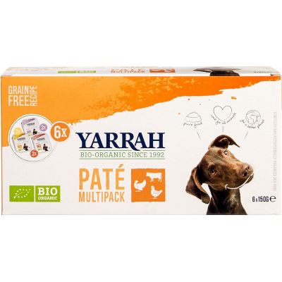 Multipack dog paté rund, kip, kalkoen van Yarrah, 4 x 6 stk