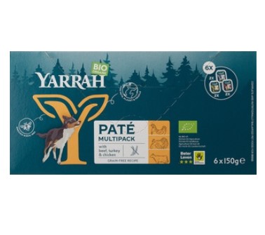 Multipack dog paté rund, kip, kalkoen van Yarrah, 4 x 6 stk Multipack dog paté rund, kip, kalkoen van Yarrah, 4 x 6 stk