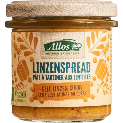 Spread curry-gele linzenvan Allos, 6 x 140 g