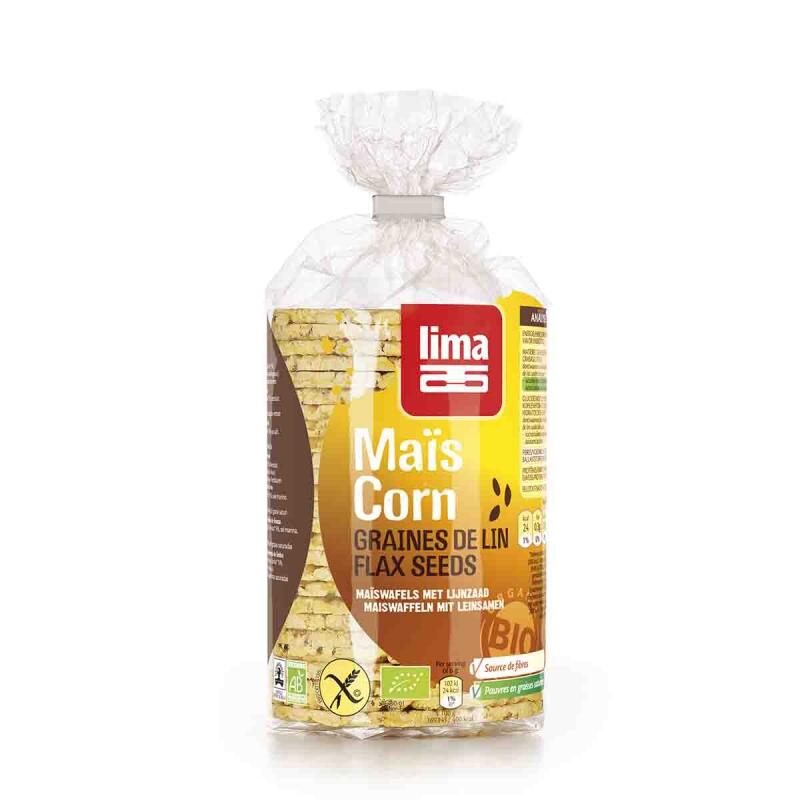 Maiswafels met lijnzaad van Lima, 12 x 130 g
