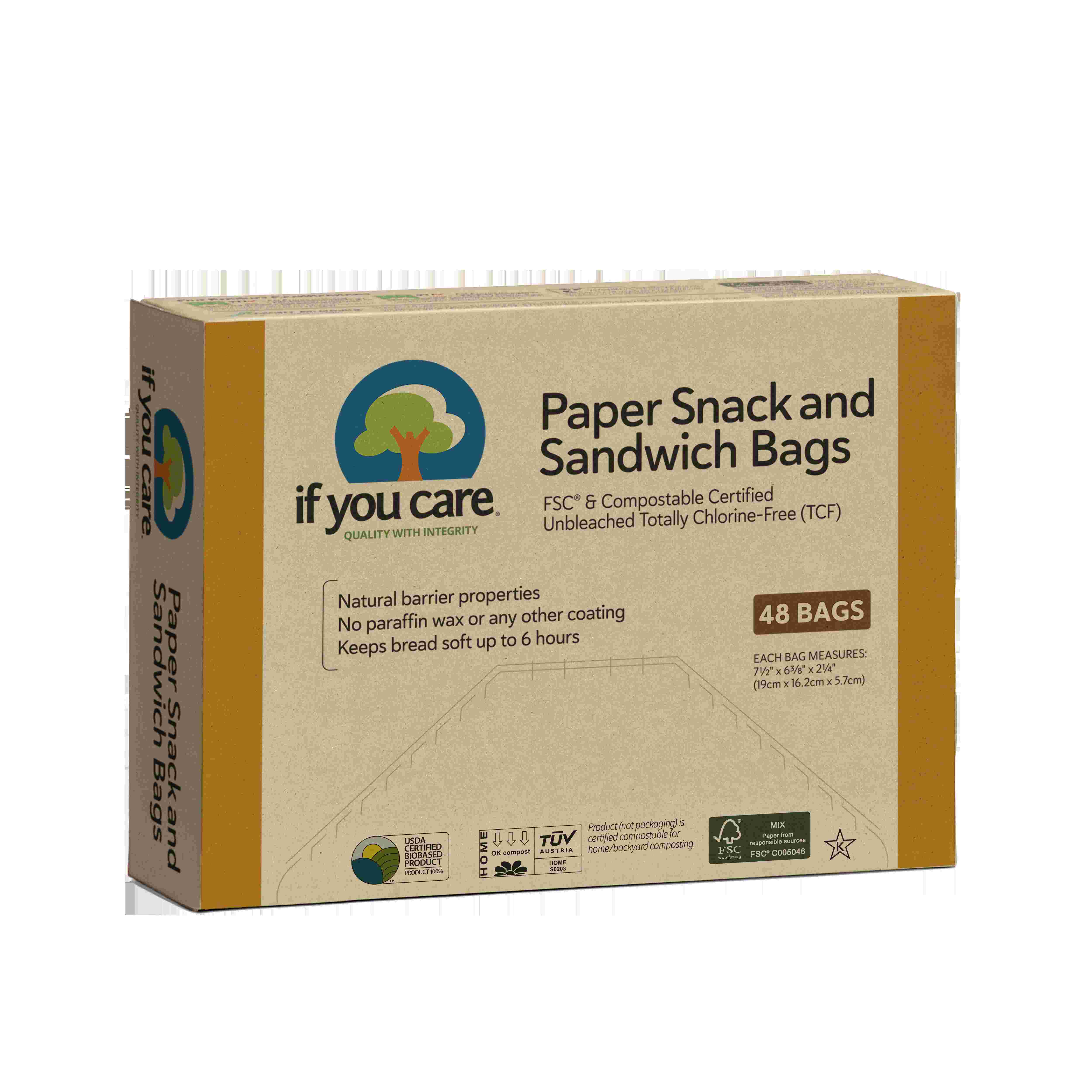 Boterhamzakjes (papier) van If You Care, 1 x 48 stk