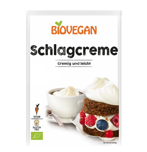 Slagroom vegan houdbaar van Biovegan, 12 x 54 g