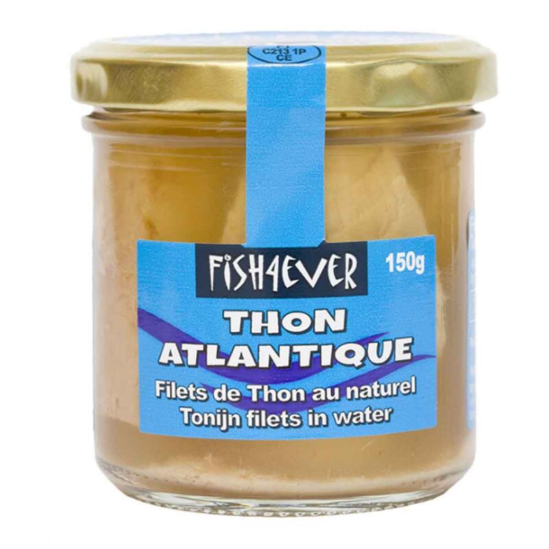 (skipjack) tonijn in water - glas van Fish 4 Ever, 6 x 150 g