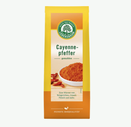 Cayenne-peper, gemalen van Lebensbaum, 6 x 50 g