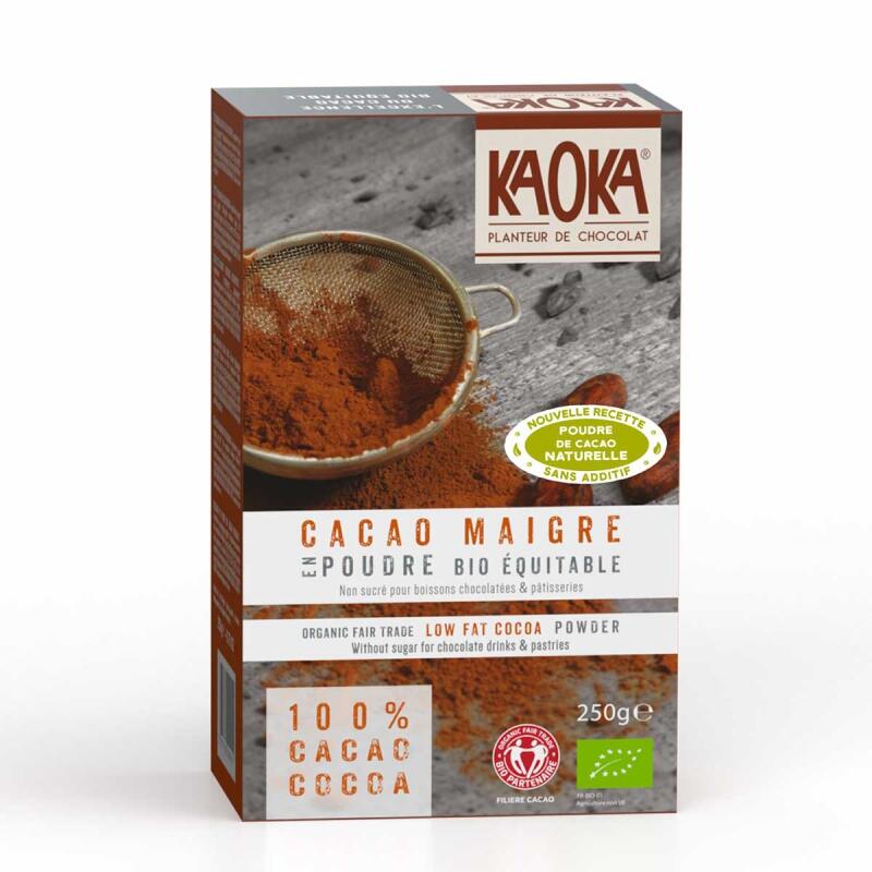 Cacaopoeder mager van Kaoka, 18 x 250 g