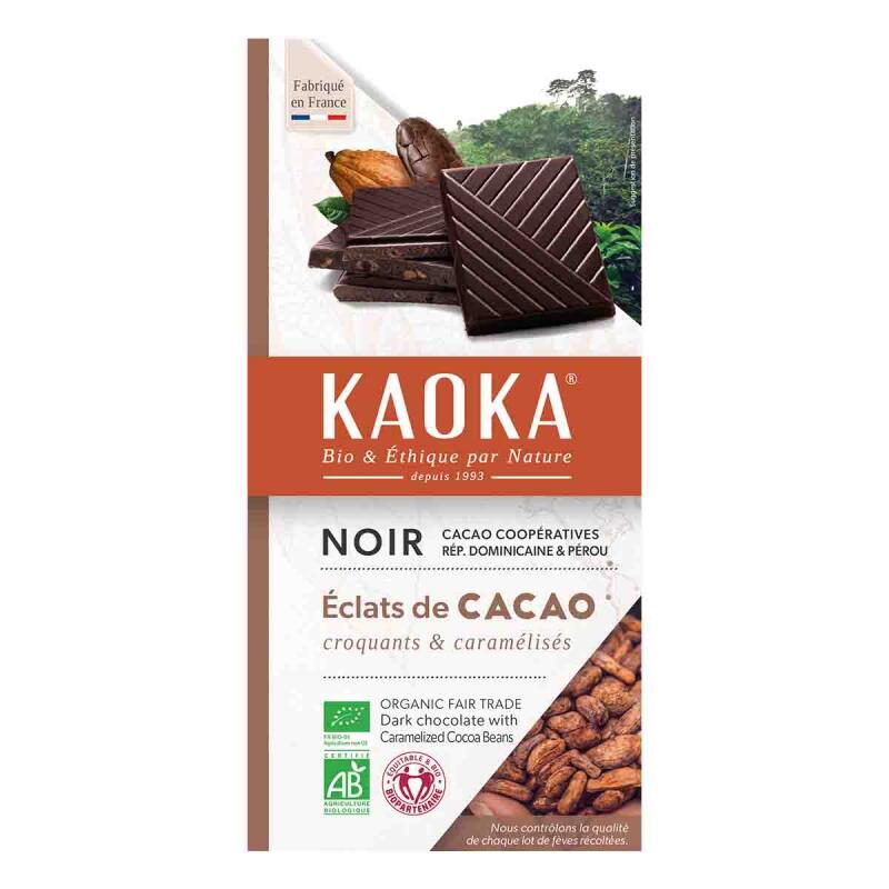 Chocoladerepen Puur 70% met caramel nibs van Kaoka, 17 x 100 g