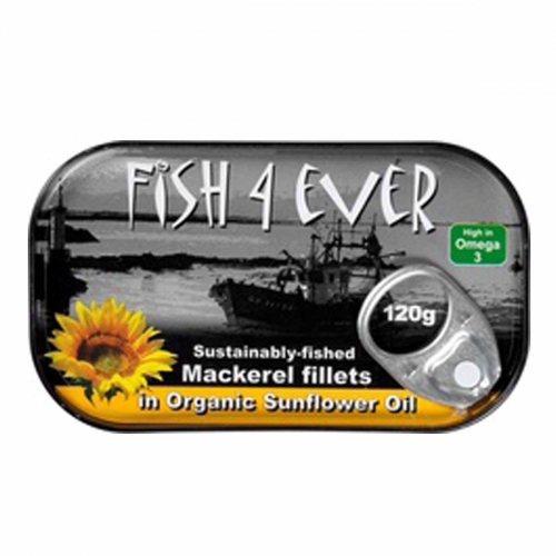 Makreelfilet in zonnebloemolie van Fish 4 Ever, 10 x 120 g