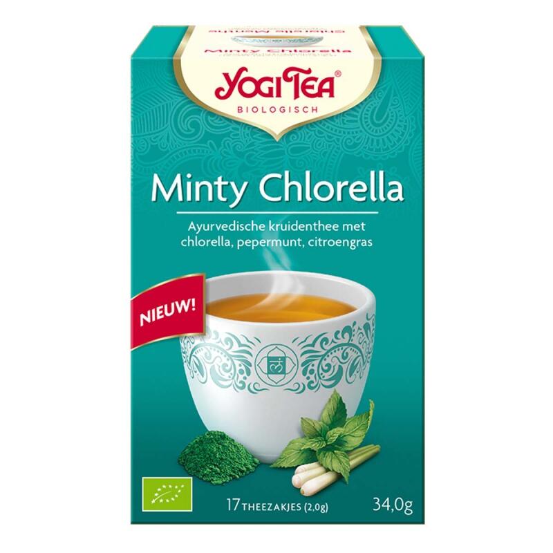 Minty chlorella van Yogi Tea, 6 x 17 builtjes