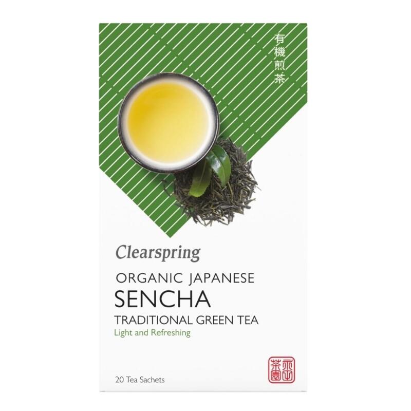 Sencha green tea van Clearspring, 4 x 20 builtjes