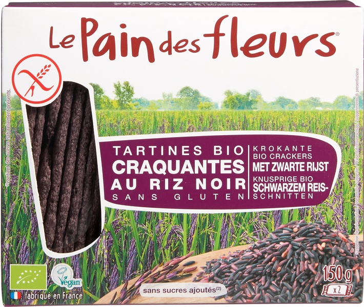 Crackers zwarte rijst van Le Pain Des Fleurs, 12 x 150 g