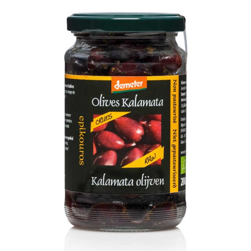 Raw olijven kalamata met pit van Epikouros, 6 x 200 g