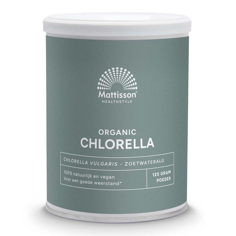 Absolute chlorella poeder raw van Mattisson, 1 x 125 g