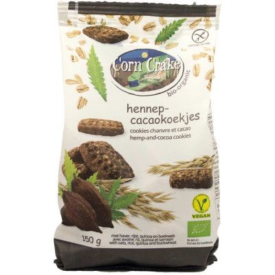 Hennep cacaokoekjes GV van Corn Crake Organic, 6 x 150 g