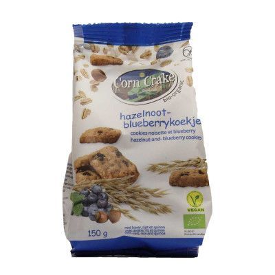 Hazelnoot blueberrykoekje GV van Corn Crake Organic, 6 x 150 g