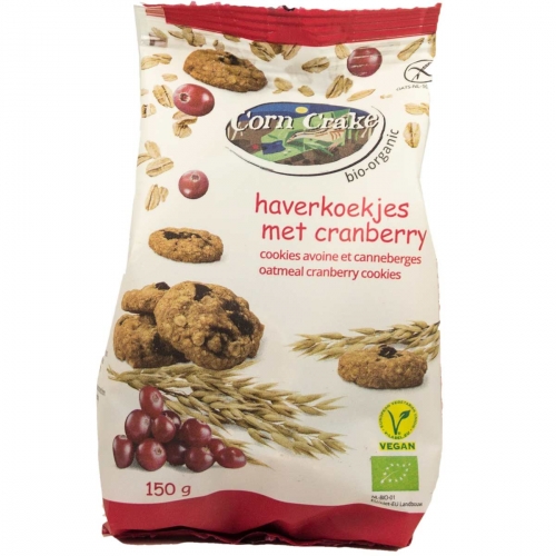 Haverkoekjes cranberry GV van Corn Crake Organic, 6 x 150 g