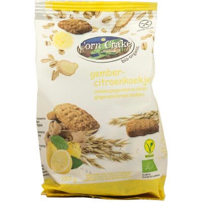 Gember citroenkoekjes GV van Corn Crake Organic, 6 x 150 g