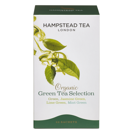 Groene thee selection van Hampstead Tea, 4 x 20 builtjes