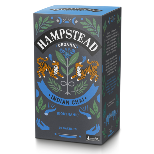 Indian chai thee van Hampstead Tea, 4 x 20 builtjes