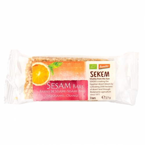 Sesambar sinaasappel van Sekem, 12 x 27 g