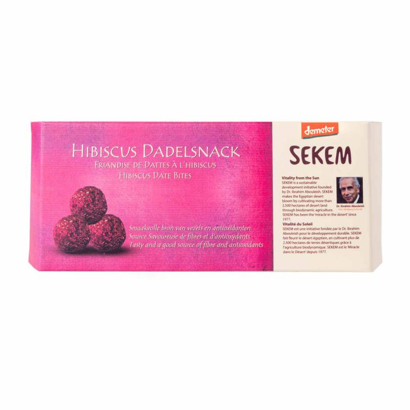 Dadelsnack hibiscus van Sekem, 8 x 120 g