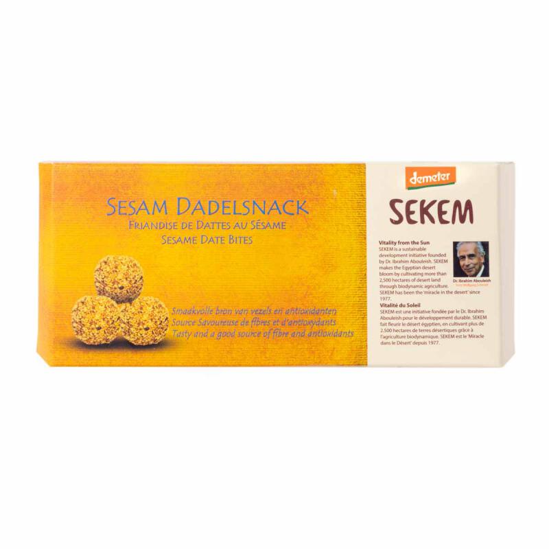 Dadelsnack sesam van Sekem, 8 x 120 g