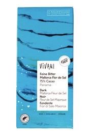 Tablet puur 75% zeezout van Vivani, 10 x 80 g