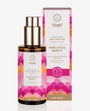 Bodyoil pink lotus beauty van Khadi, 1 x 100 ml