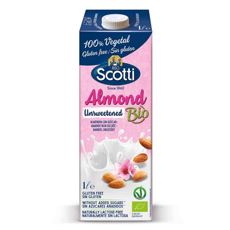 Amandel drink ongezoet van Riso Scotti, 10 x 1 l