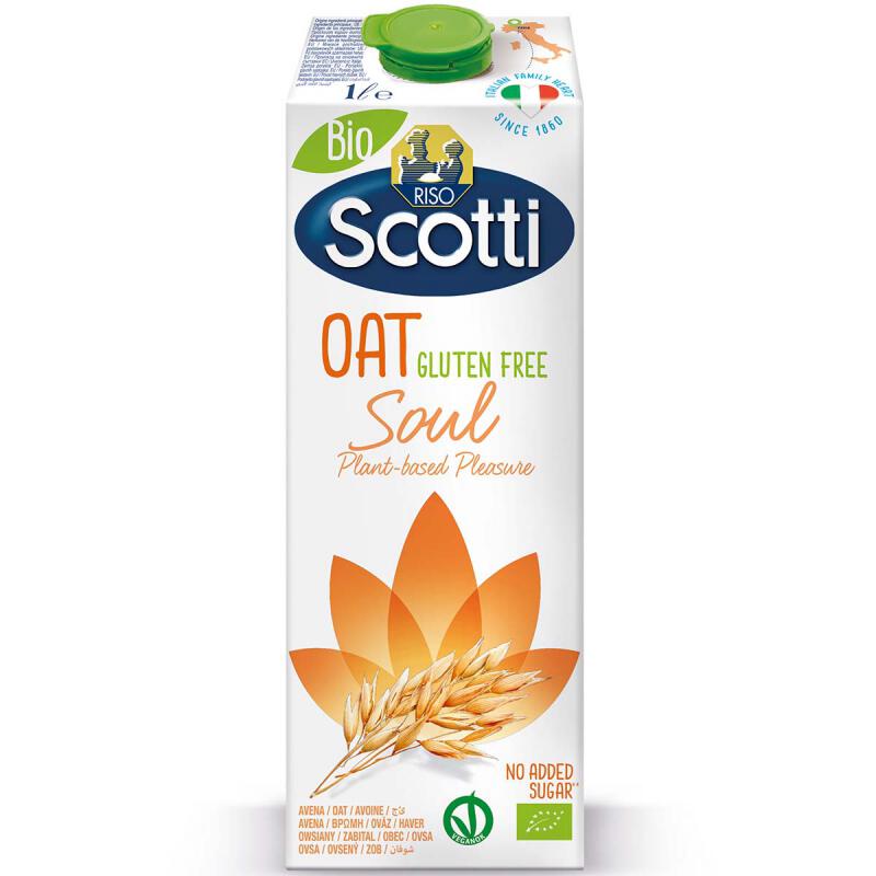 Haver drink glutenvrij ongezoet van Riso Scotti, 10 x 1 l
