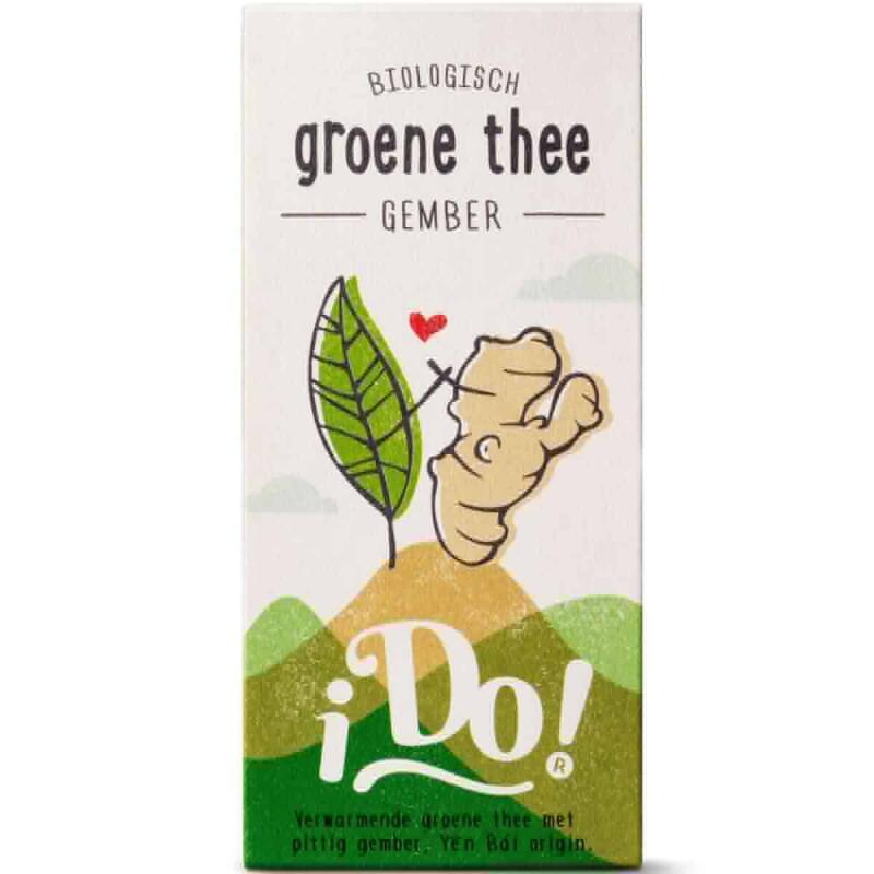 Groene thee gember van IDO, 6 x 20 builtjes