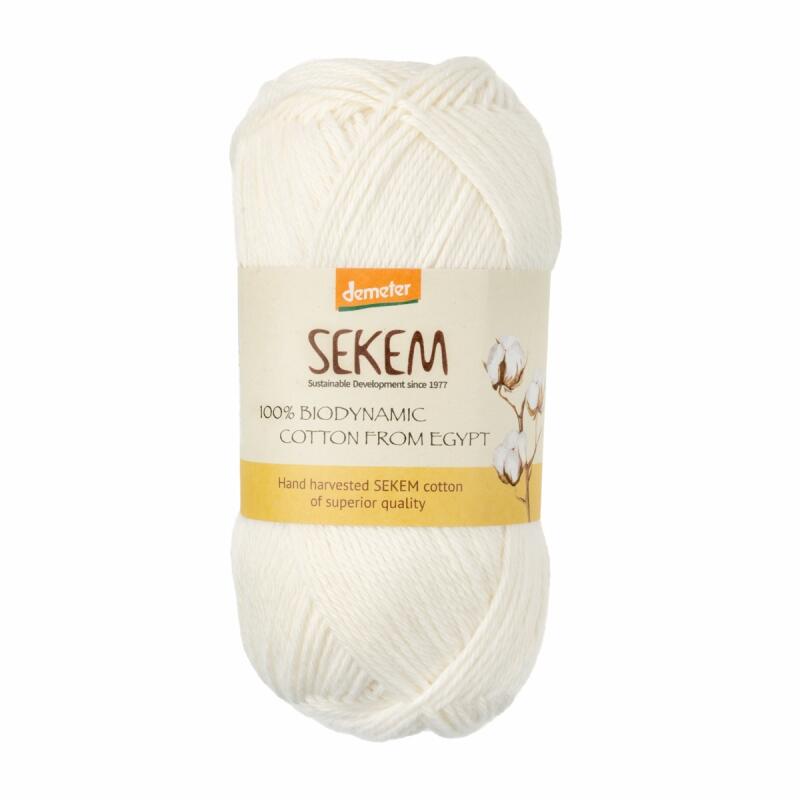 Garen katoen off white 50gr van Sekem, 10 x 1 stk