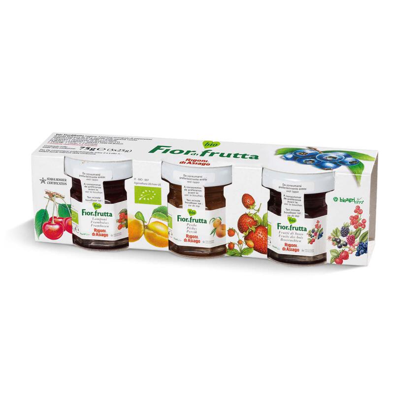 Fruitbeleg mix 3x25 gram van Fiordifrutta, 12 x 3 stk