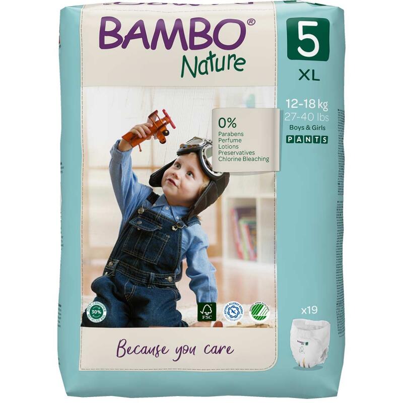 Luier Broekjes 5 (12-18 kg) van Bambo Nature, 5 x 19 stk