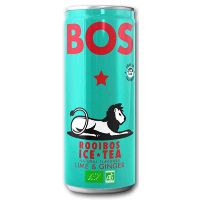 Ice tea lime-ginger van Bos, 12 x 250 ml