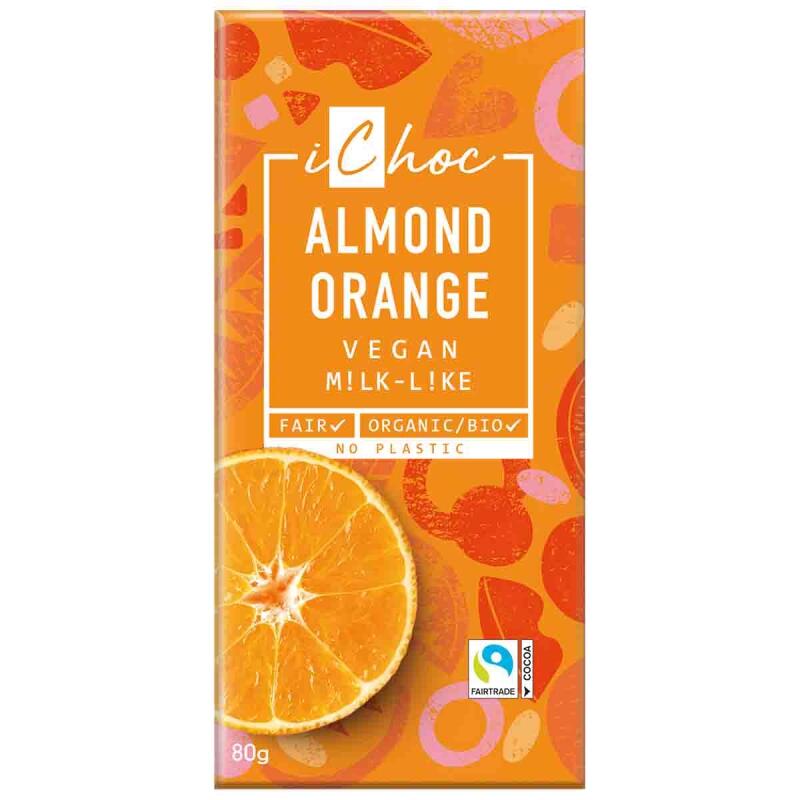 Almond orange van IChoc, 10 x 80 g
