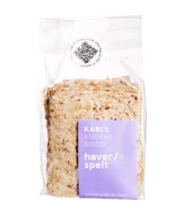 Knekkebrod haver spelt van Kari`s Crackers, 6 x 200 g