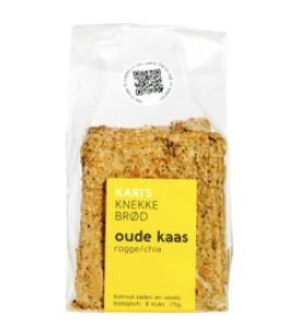 Knekkebrod oude kaas van Kari`s Crackers, 6 x 175 g