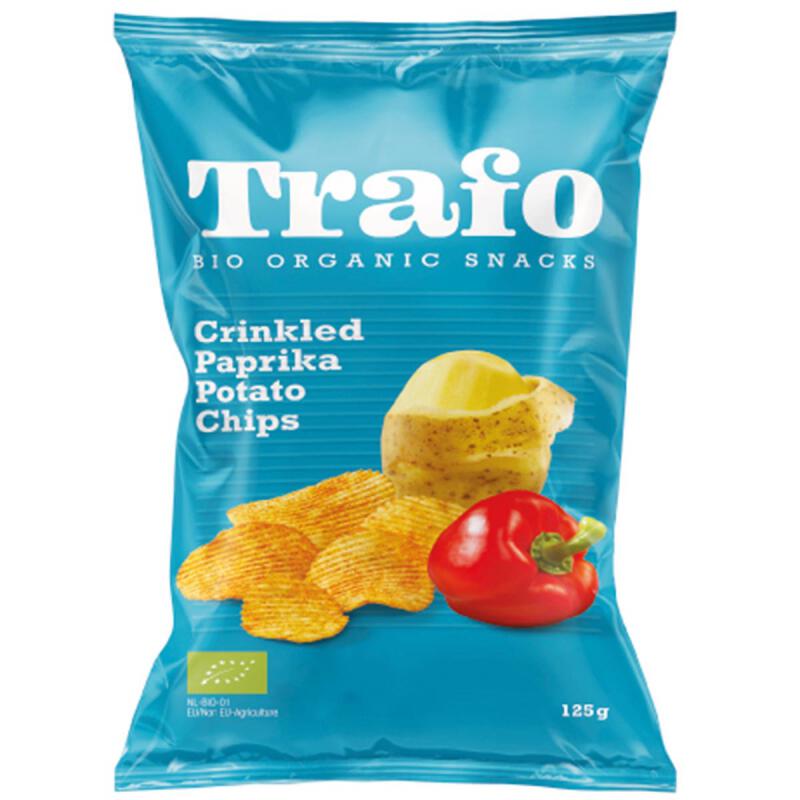 Ribbelchips paprika van Trafo, 12 x 125 g