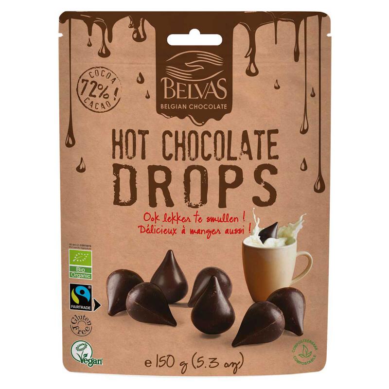 Hot chocolate drops van Belvas, 6 x 120 g