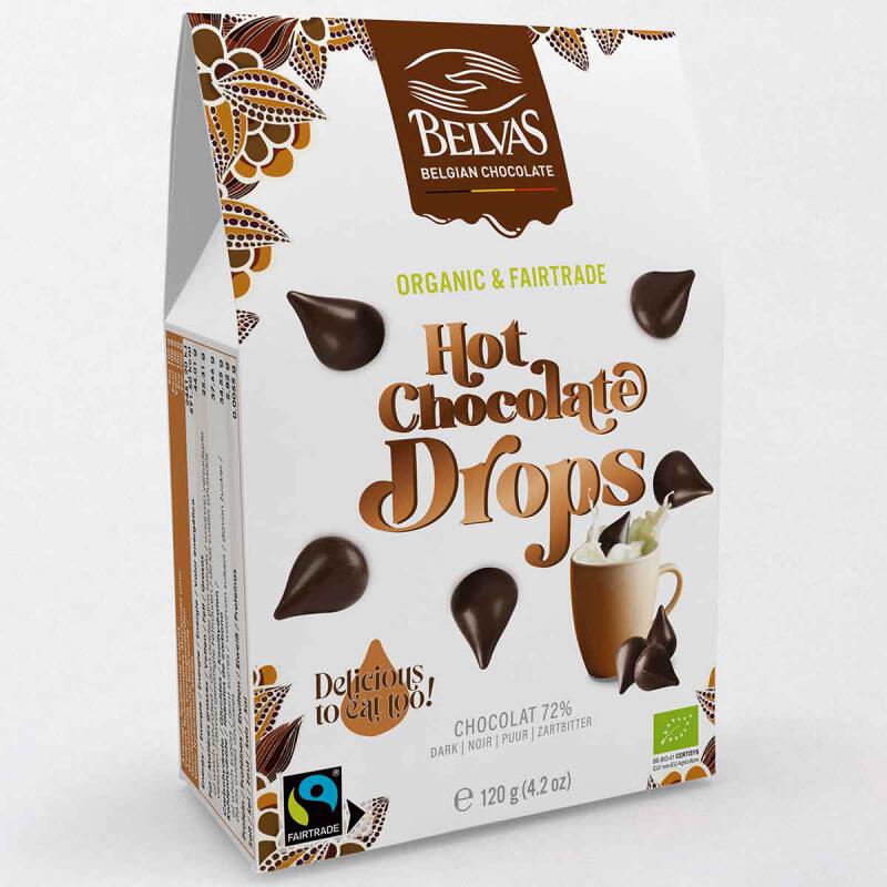 Hot chocolate drops van Belvas, 6 x 120 g