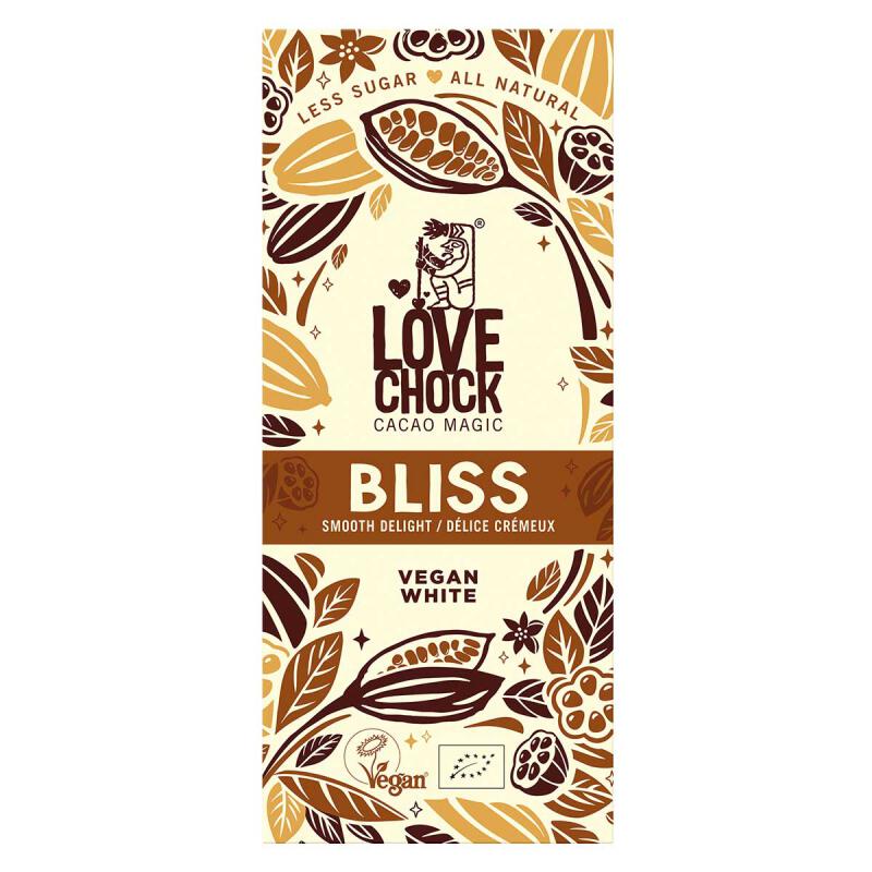 Witte chocolade Bliss vegan white van Lovechock, 8 x 70 g